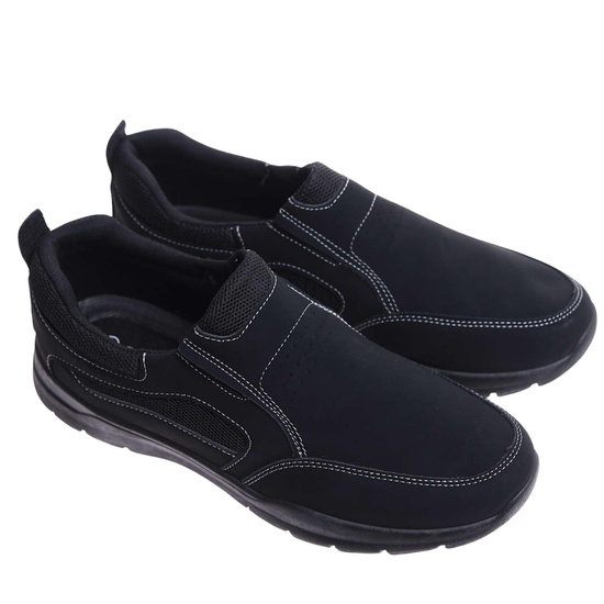 Wsuwane czarne męskie buty sportowe /C2-3 17433  T484/