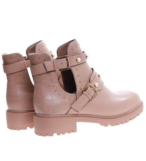 Wycięte botki damskie Cappucino /E7-3 13401 S290/