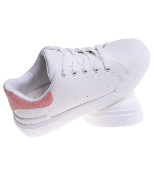 Sznurowane białe trampki dziewczęce /C7-2 16806 T184/