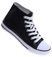 Wysokie czarno białe trampki damskie /H2 16719 G9-84/
