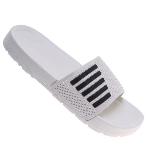 Klapki damskie na basen wodoodporne białe ażurowe /D8-1 18639 T187/