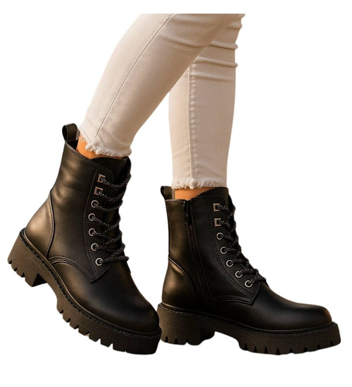 Czarne botki trapery glany /G4-1 18348 T485/