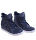 Granatowe sneakersy na niskim koturnie /C7-2 10540 T393/