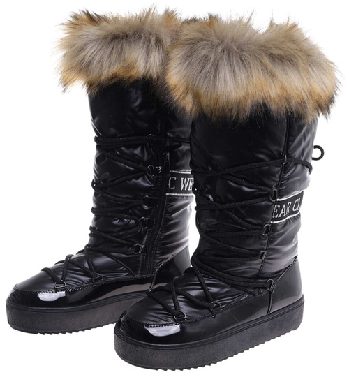 Ocieplane kozaki śniegowce eskimoski Czarne /C6-1 18609 T400/