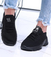 Wsuwane czarne buty sportowe damskie /D6-3 15618 T256/
