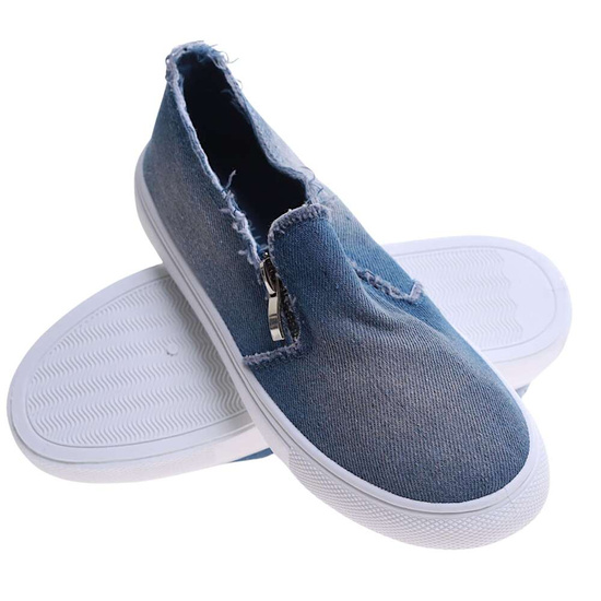 Niebieskie trampki z zamkiem dla dziewczynki /B6-3 17280 T7-38/