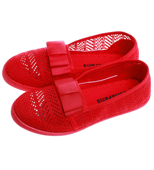 Ażurowe dziewczęce tenisówki Czerwone /B1-2 13656 T8/