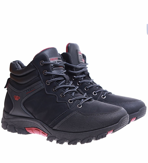 Ocieplane czarne ocieplane buty trekkingowe /E8-3 17134 T586/