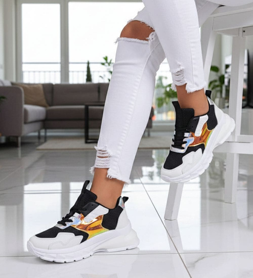 Damskie buty sportowe na platformie białe /G3-3 12396 T298/ 