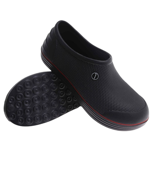 Czarno czerwone męskie kalosze piankowe /E8-1 17794  T18-45 +h2/