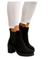 Czarne botki damskie na grubym obcasie /D6-1 18323 W385/