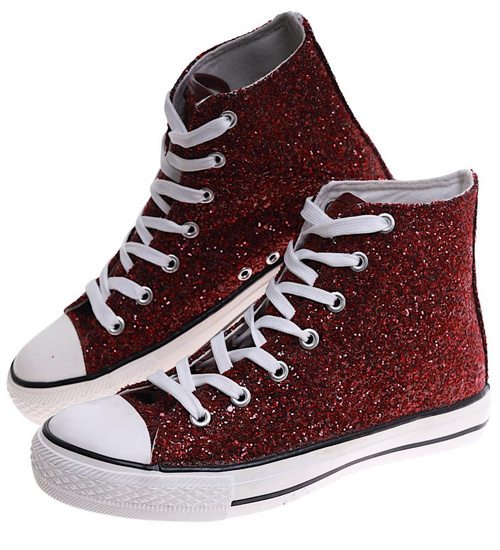 Wysokie bordowe trampki damskie /C1-2 16745 G9-84/