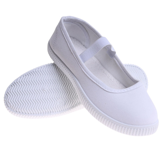 Wsuwane białe dziewczęce tenisówki balerinki czeszki z paseczkiem /B2-2 17308 T125/