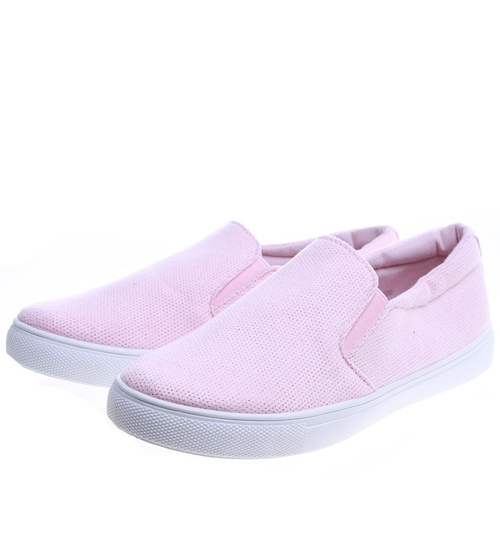 Wsuwane różowe trampki slip on /G8-2 13607 S171/