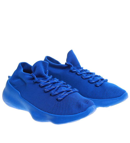 Niebieskie wkładane buty sportowe /G1-2 15916 T195/