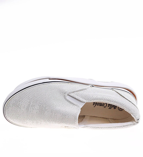 Wsuwane tenisówki damskie slip on Białe /E4-3 16767 G7-38/