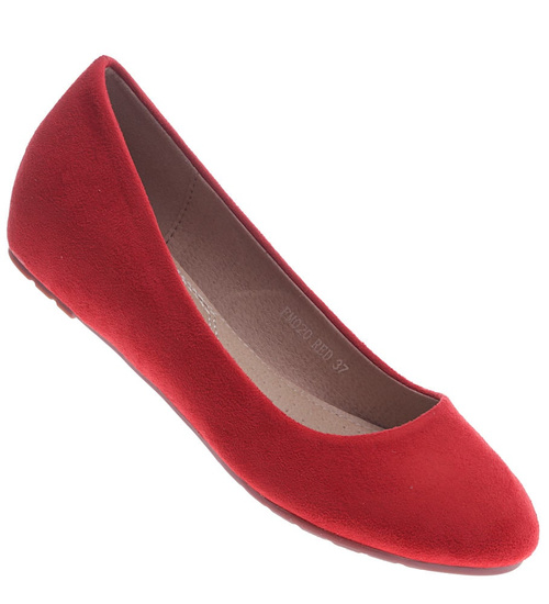 Czerwone czółenka na niskim koturnie /F6-3 13181 S291/