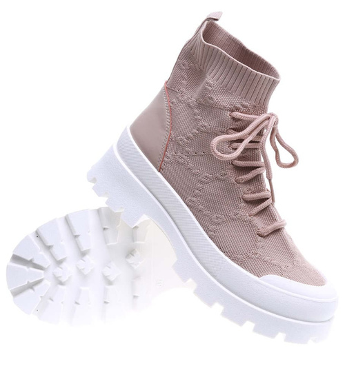 Trampki damskie na platformie /E10-3 15705 T144/