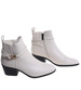 Botki na grubym obcasie Ecru /A9-3 18536 G285/
