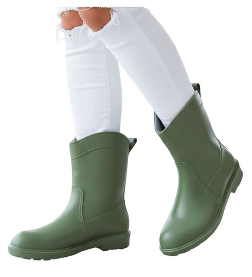 Zielone kalosze gumiaki damskie /D1-1 12743 T356/