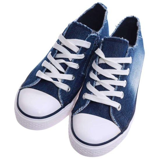 Granatowe wiązane trampki dla dziewczynki /A8-2 17285 T111/