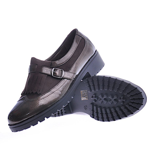 Damskie półbuty damskie khaki /B7-4 12590 T213/