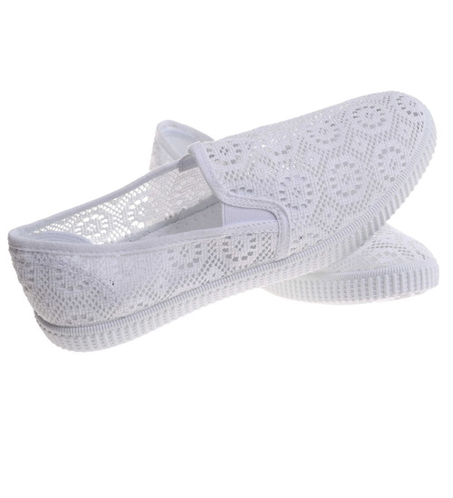 Tenisówki damskie białe ażurowe /G7-2 17807 S293/