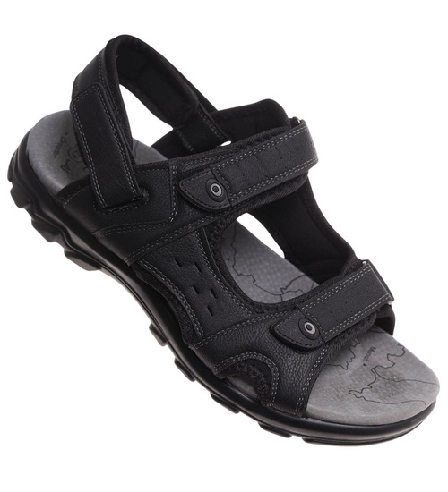 Sandały klapki męskie Czarne nad wymiar /A4-1 17880 T582/