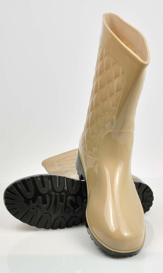 Pikowane kalosze gumiaki gumowce BEŻOWE /G3-1 3440 S298/