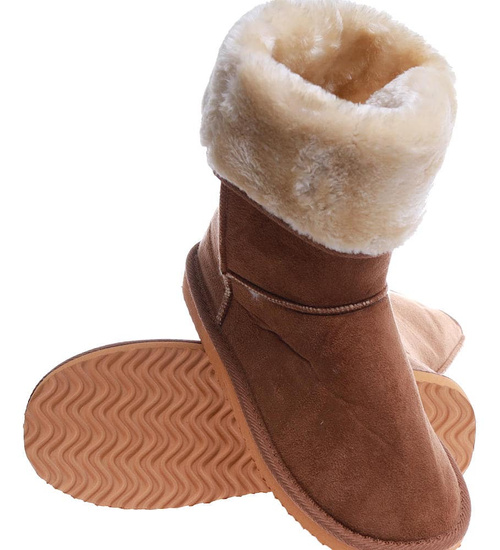 Ocieplane damskie kozaki mukluki śniegowce Camel /G8-1 15123 T290/