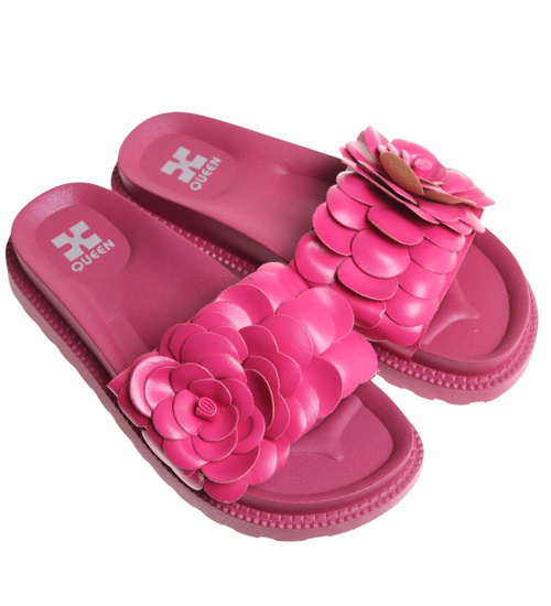 Plażowe różowe klapki damskie /D2-1 17865 S098/