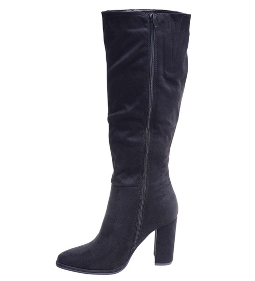 Klasyczne czarne kozaki do kolan /F4-1 18330 T600/