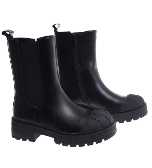 Czarne wysokie botki z ociepleniem /J5-2 H2 18423 T2/