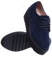Sznurowane granatowe półbuty na platformie /F7-2 14748 T253/