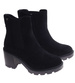 Czarne ocieplane botki na obcasie /A6-1 18173 T434/
