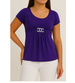 Fioletowa koszulka bluzka damska z ozdobą /H2-K47 UB934 S0/