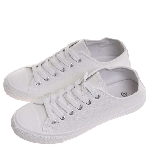 Białe niskie trampki męskie /F2-2 17986 T232/