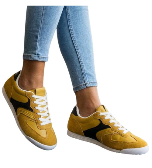 Żółte buty sportowe damskie /D8-2 18761 W233/