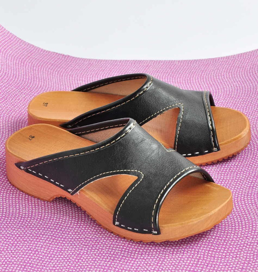 Drewniaki chodaki trepy klapki Czarne /A2-1 Ae638 S433/