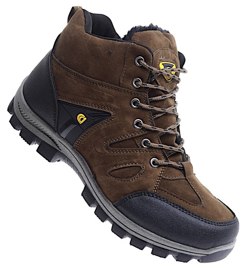 Ocieplane zielone męskie buty trekkingowe /B5-3 15318 T592/