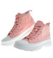 Damskie trampki sznurowane Różowe /E7-2 10266 S314/