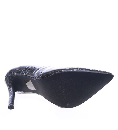 Czółenka szpilki ze szpicem Black /E10-3 13548 T191/