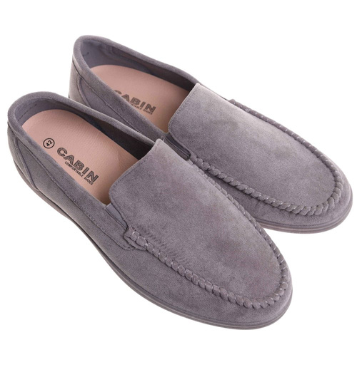 Buty męskie wsuwane szare mokasyny /G5-1 17825 T288 +H2/