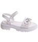 Białe dziewczęce sandały z cyrkoniami /E6-2 17628 T296/