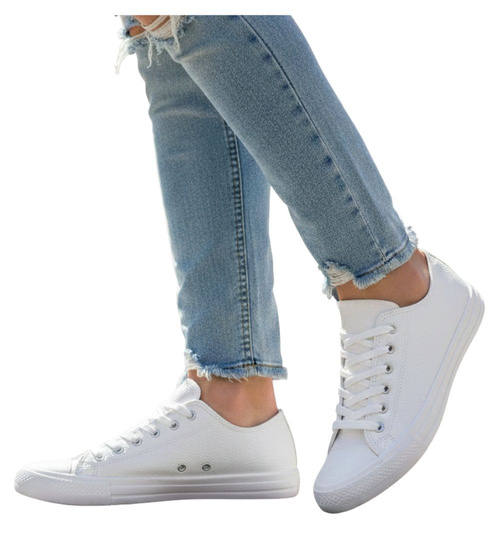 Białe niskie trampki męskie /F2-2 17986 T232/