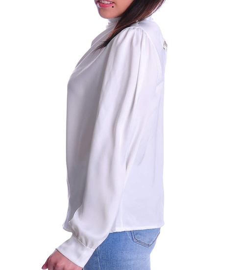 Biała bluzka damska z perełkami /H UB319 T577/