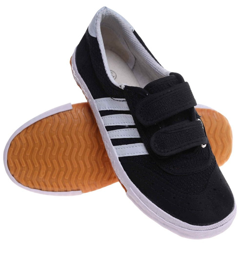 Czarne trampki halówki na rzepy /F8-1 +H2 18083 T186/