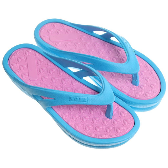 Niebieskie damskie klapki japonki na basen /H2 15925 T007/