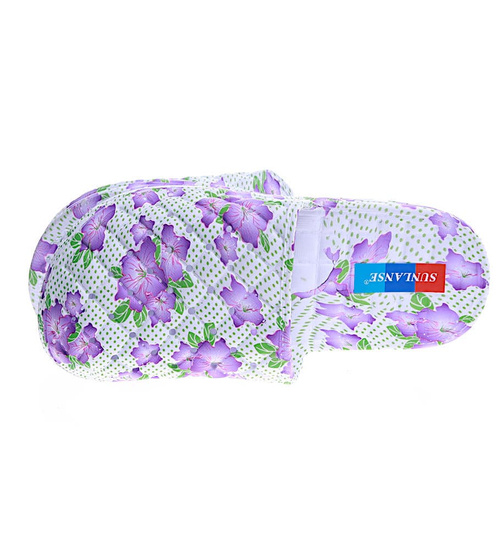 Fioletowo białe damskie klapki na basen /G13-1 14163 S009/