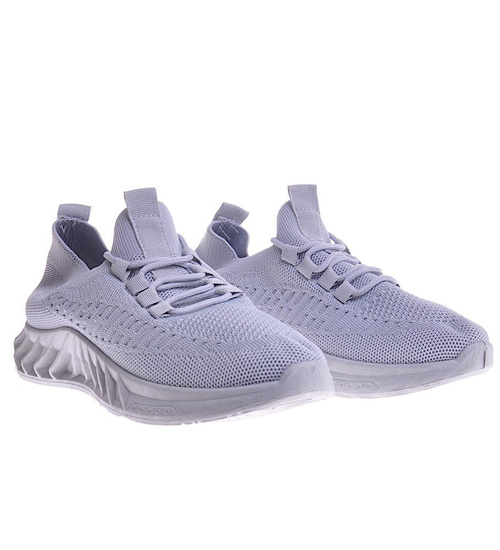 Wsuwane szare buty sportowe /F10-3 11869 T391/